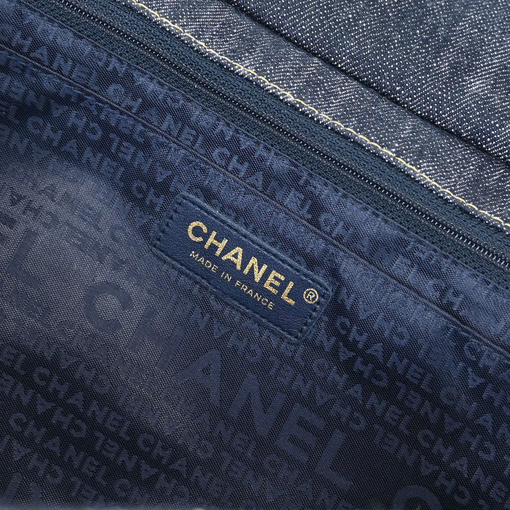 Chanel Blue Denim Single Flap Shoulder Bag 115870