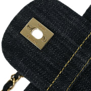 Chanel Blue Denim Single Flap Shoulder Bag 115870