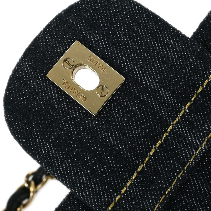 Chanel Blue Denim Single Flap Shoulder Bag 115870
