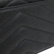 Chanel Black Calfskin Chevron Single Flap Shoulder Bag 115871