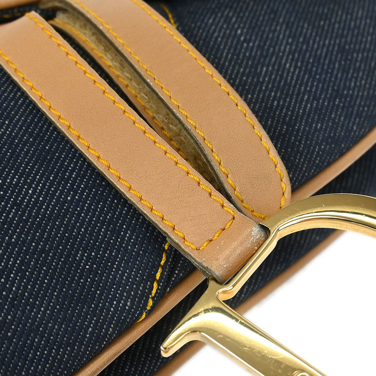 Christian Dior Indigo Denim Saddle Handbag RU1001 115878