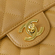 Chanel Beige Calfskin East West Shoulder Bag 115879