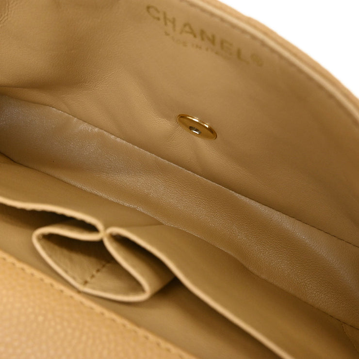 Chanel Beige Calfskin East West Shoulder Bag 115879