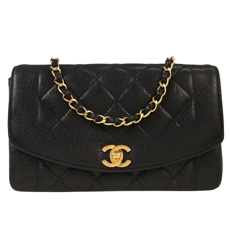 Chanel Black Calfskin Small Diana Shoulder Bag 115884