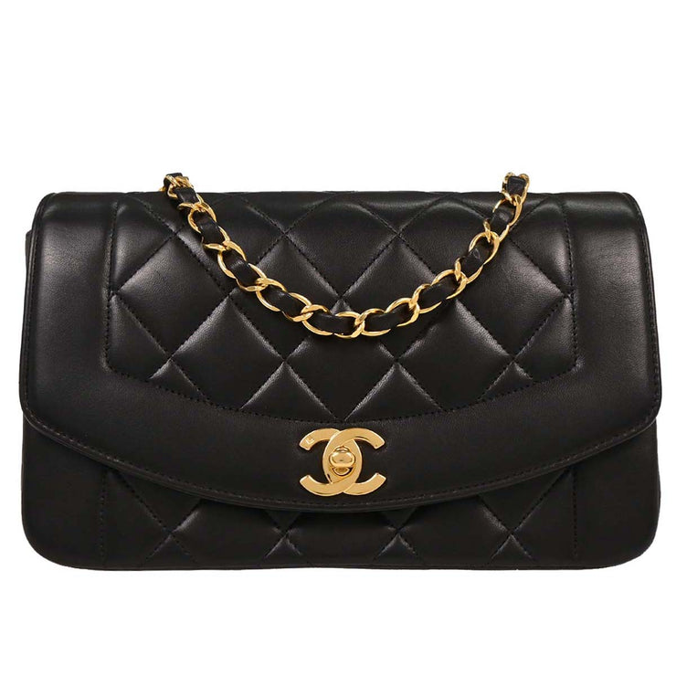 Chanel Black Lambskin Small Diana Shoulder Bag 115890