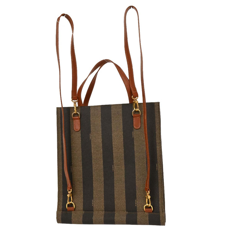 Fendi Brown Black PVC Pequin 3way Handbag Backpack 279.260020.068 115895