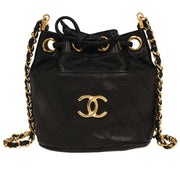 Chanel Black Lambskin Bicolore Bucket Shoulder Bag 115904