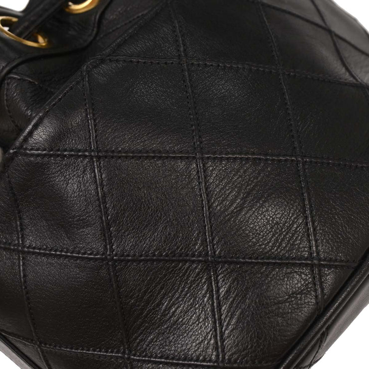 Chanel Black Lambskin Bicolore Bucket Shoulder Bag 115904