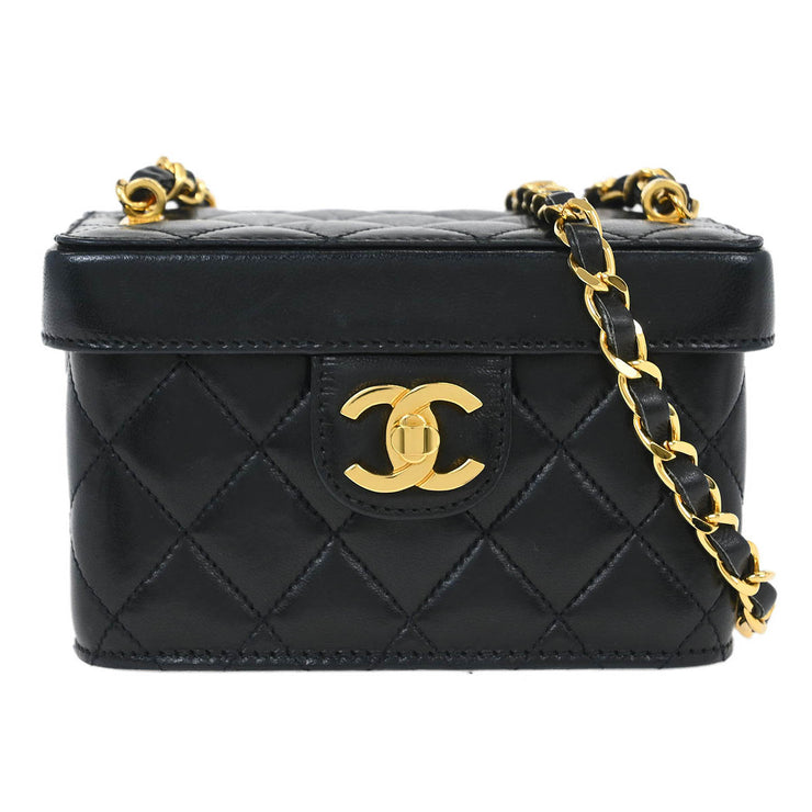 Chanel Black Lambskin Vanity Shoulder Bag 115906