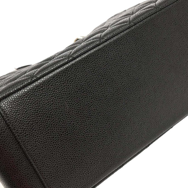 Chanel Black Calfskin Grand Shopping Tote GST Chain Handbag 115923