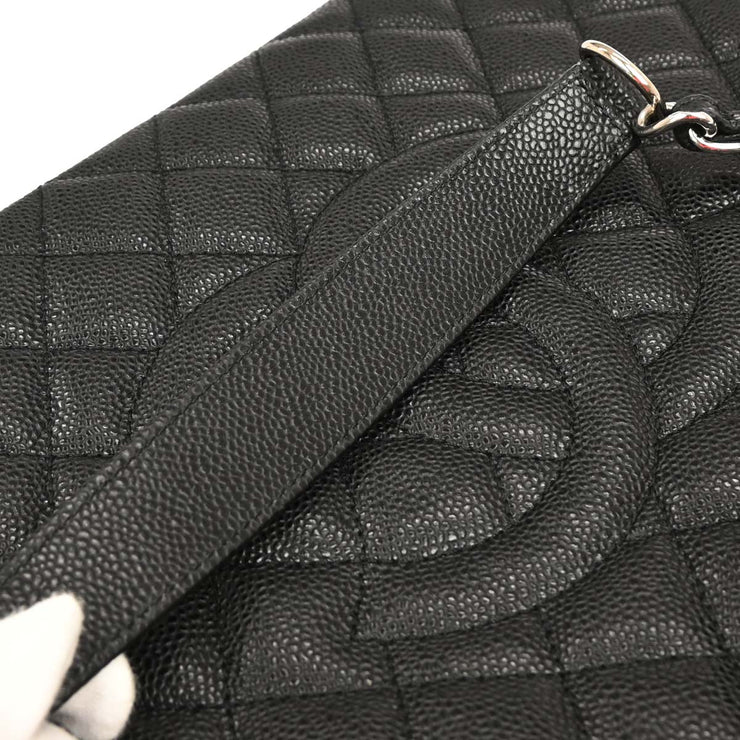 Chanel Black Calfskin Grand Shopping Tote GST Chain Handbag 115923