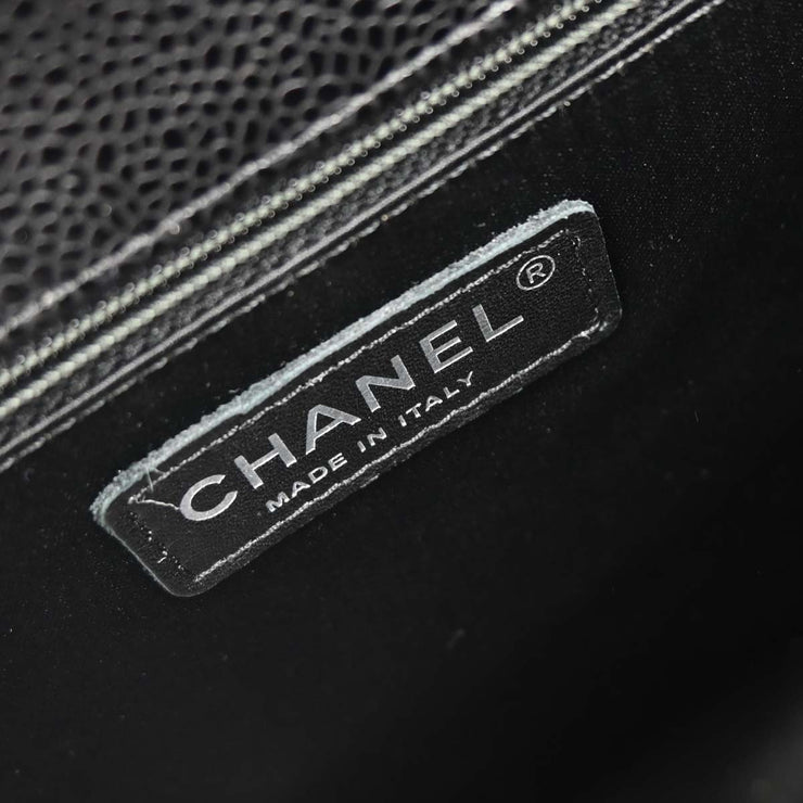 Chanel Black Calfskin Grand Shopping Tote GST Chain Handbag 115923