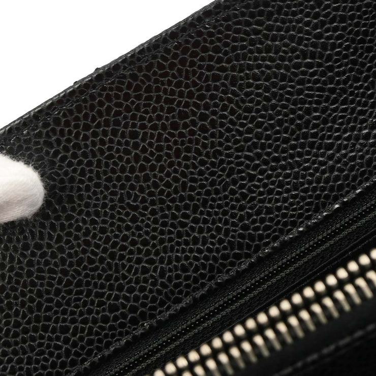 Chanel Black Calfskin Grand Shopping Tote GST Chain Handbag 115923