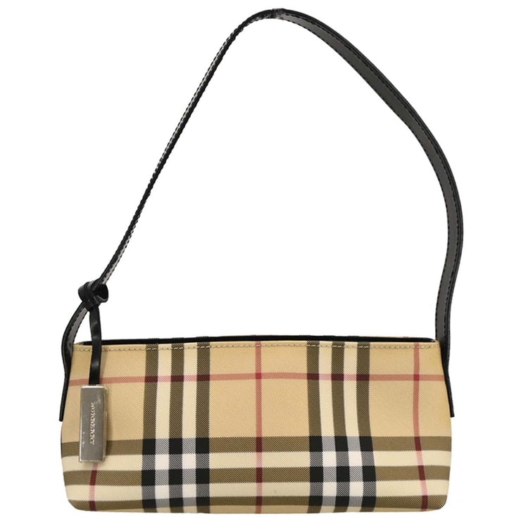 Burberry Beige Black PVC Burberry Check Handbag T-02-2 115928