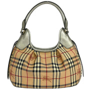 Burberry Beige Gold House Check Handbag 115930