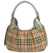 Burberry Beige Gold House Check Handbag 115930