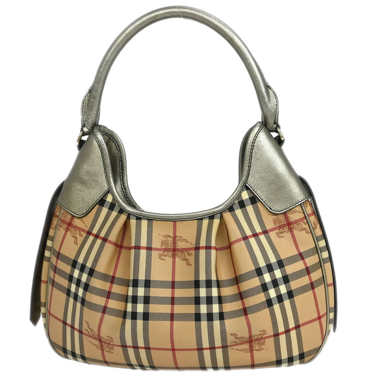 Burberry Beige Gold House Check Handbag 115930
