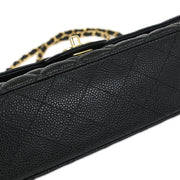 Chanel Black Calfskin Medium Classic Double Flap Shoulder Bag 115936