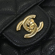 Chanel Black Calfskin Medium Classic Double Flap Shoulder Bag 115936