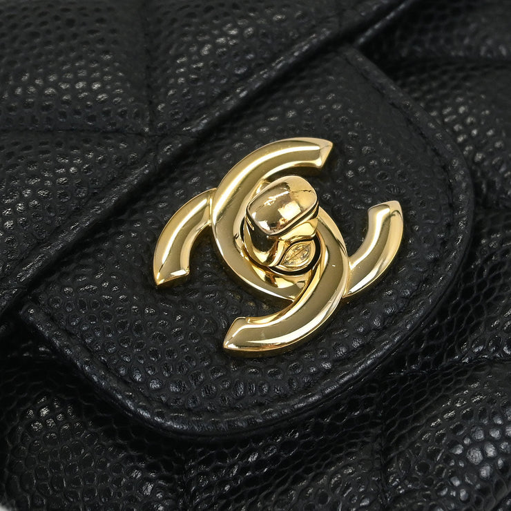 Chanel Black Calfskin Medium Classic Double Flap Shoulder Bag 115936