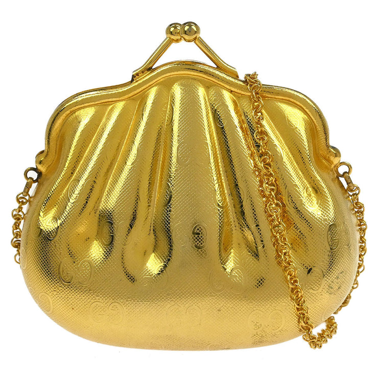 Gucci Gold Metal GG Pouch Chain Shoulder Bag 115941