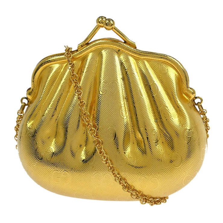 Gucci Gold Metal GG Pouch Chain Shoulder Bag 115941