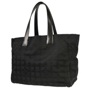 Chanel Black Jacquard Nylon Travel Line Tote Handbag 115945