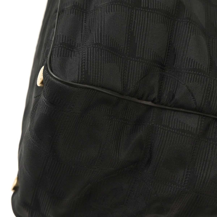 Chanel Black Jacquard Nylon Travel Line Tote Handbag 115945