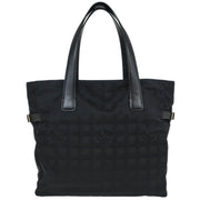 Chanel Black Jacquard Nylon Travel Line Tote Handbag 115946