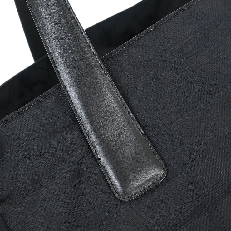 Chanel Black Jacquard Nylon Travel Line Tote Handbag 115946
