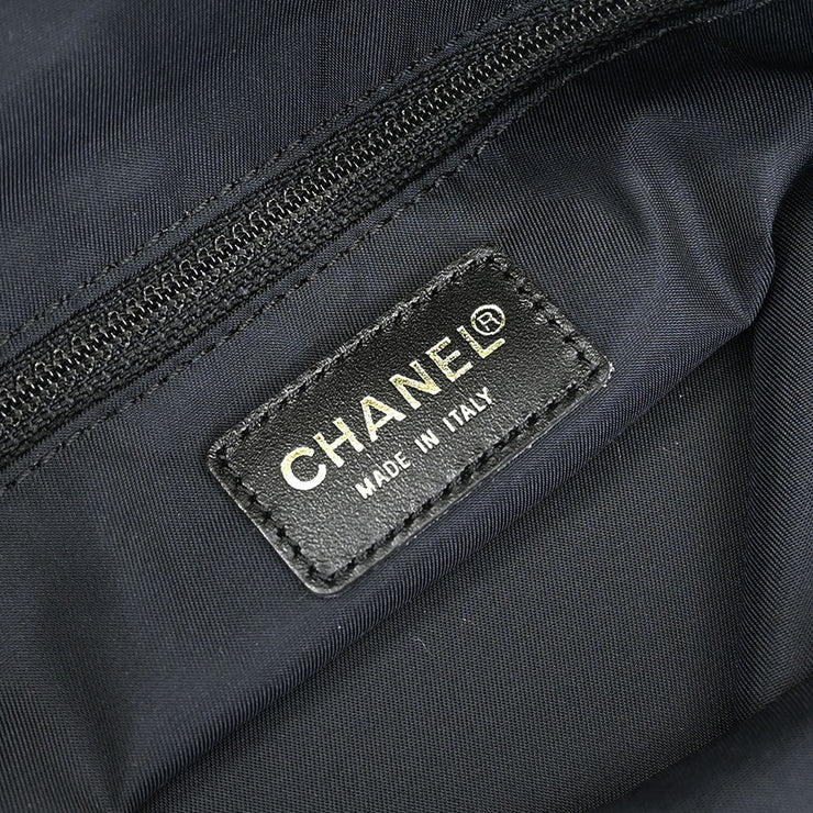 Chanel Black Jacquard Nylon Travel Line Tote Handbag 115946