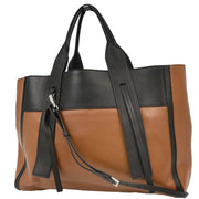 Prada Brown Leather 2way Tote Handbag 117/G 115952