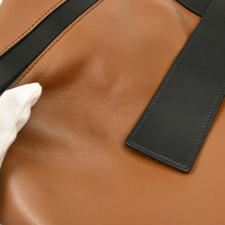 Prada Brown Leather 2way Tote Handbag 117/G 115952