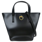 Cartier Black Leather Panthere 2way Tote Handbag C35 115955