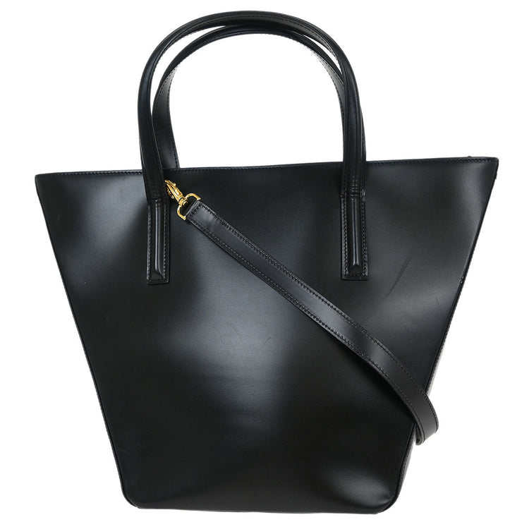 Cartier Black Leather Panthere 2way Tote Handbag C35 115955