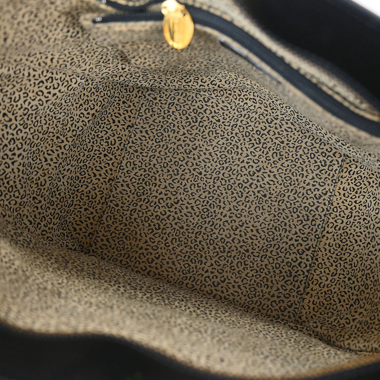 Cartier Black Leather Panthere 2way Tote Handbag C35 115955
