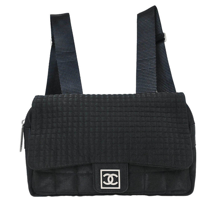 Chanel Black Nylon Sport Line Choco Bar Backpack 115962
