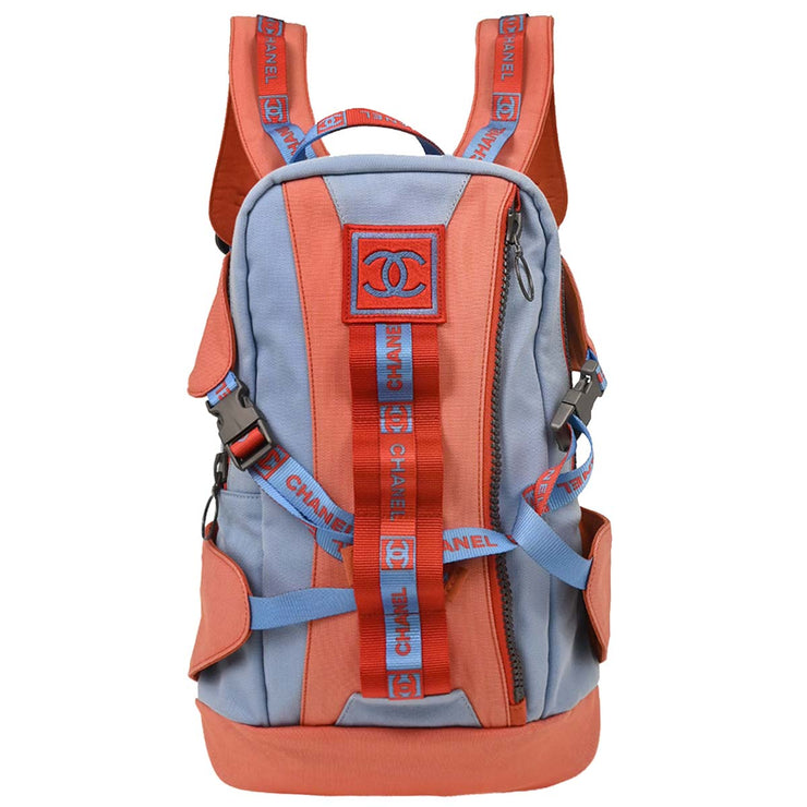 Chanel Red Blue Nylon Sport Line Backpack 115964