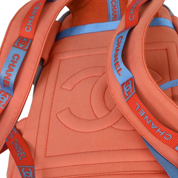 Chanel Red Blue Nylon Sport Line Backpack 115964