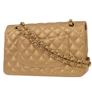 Chanel Metallic Gold Calfskin Medium Classic Double Flap Shoulder Bag 115972