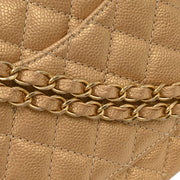Chanel Metallic Gold Calfskin Medium Classic Double Flap Shoulder Bag 115972