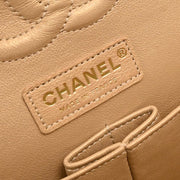 Chanel Metallic Gold Calfskin Medium Classic Double Flap Shoulder Bag 115972