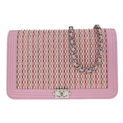 Chanel Pink Lambskin Rhinestone WOC Wallet On Chain 115973