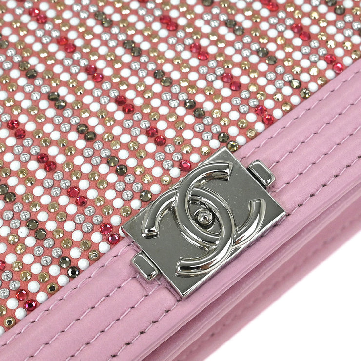 Chanel Pink Lambskin Rhinestone WOC Wallet On Chain 115973