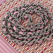 Chanel Pink Lambskin Rhinestone WOC Wallet On Chain 115973