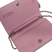 Chanel Pink Lambskin Rhinestone WOC Wallet On Chain 115973