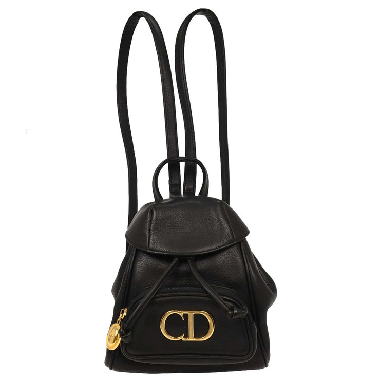 Christian Dior Black Leather Backpack 115978