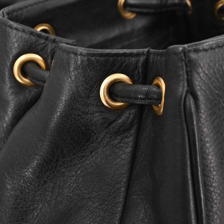 Christian Dior Black Leather Backpack 115978