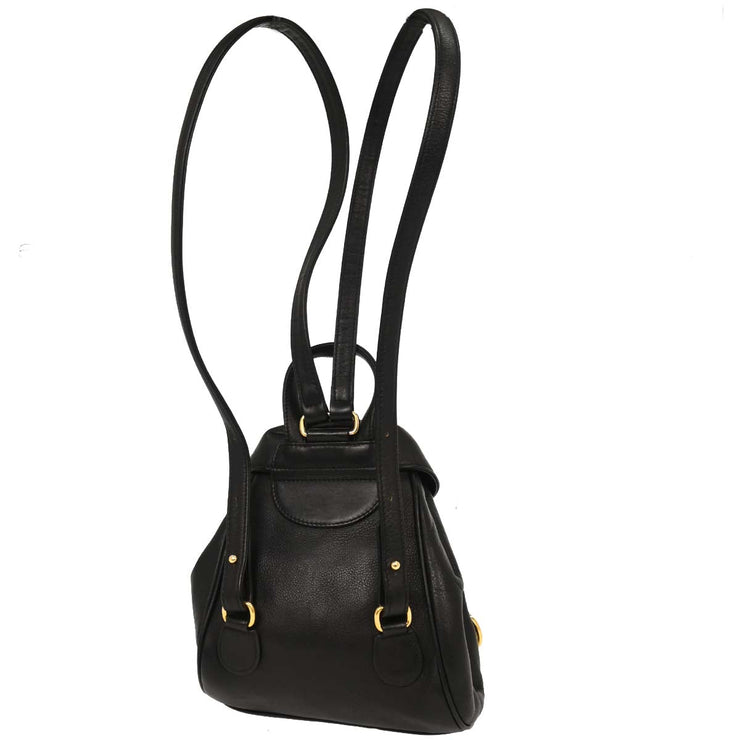 Christian Dior Black Leather Backpack 115978