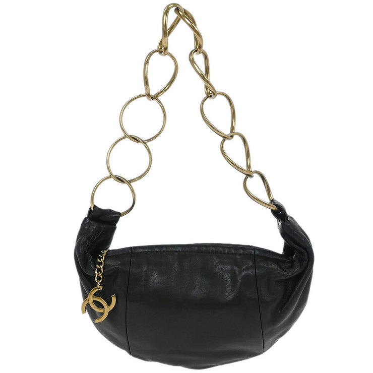 Chanel Black Lambskin Chain Hobo Handbag 116003